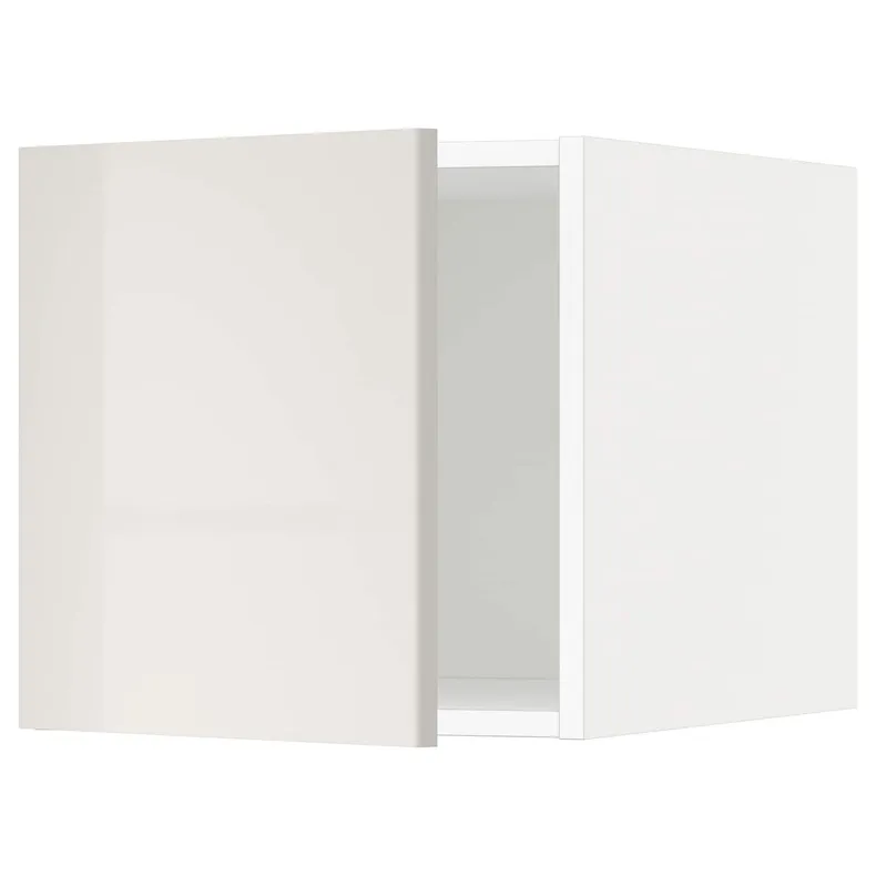 IKEA METOD МЕТОД, верхня шафа, білий / Ringhult світло-сірий, 40x40 см 094.693.85 фото №1