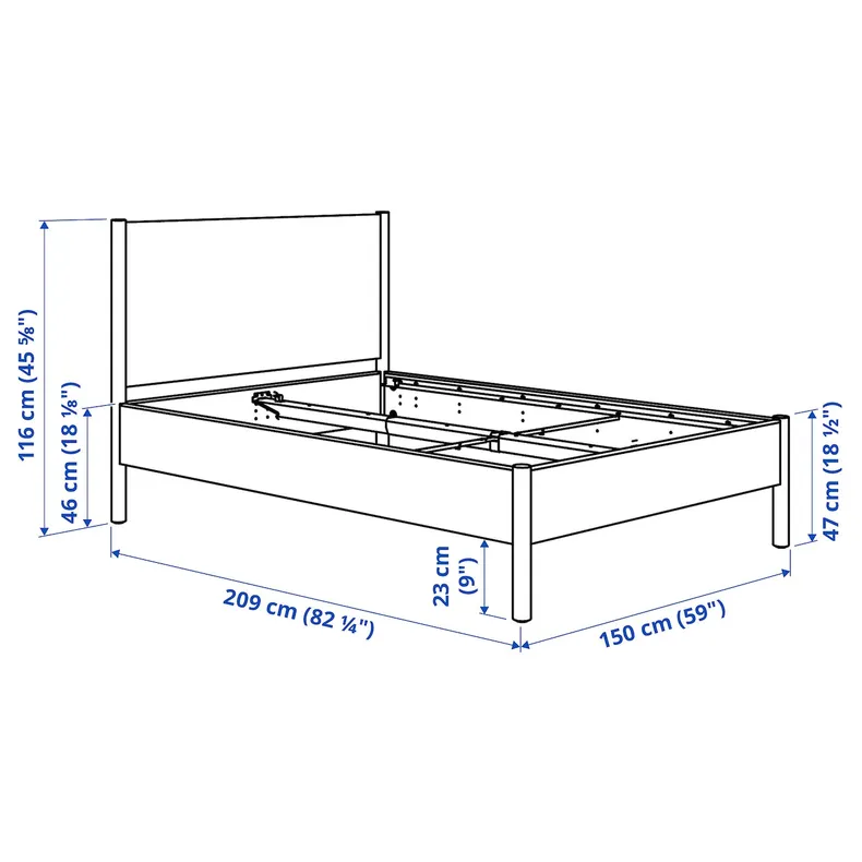 IKEA TONSTAD, комплект меблів для спальні з 3 предметів, дуб дубовий, 140x200 см 696.067.56 фото №8