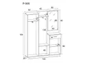 Комплект мебели для прихожей с зеркалом SIGNAL P-006, 184х145 см, дуб артизан / белый матовый фото thumb №2