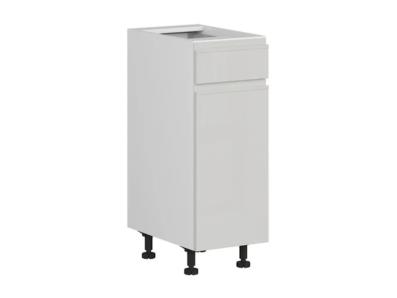 BRW Кухонный цокольный шкаф Sole 30 см левый с ящиками soft-close светло-серый глянец, альпийский белый/светло-серый глянец FH_D1S_30/82_L/STB-BAL/XRAL7047 фото №2