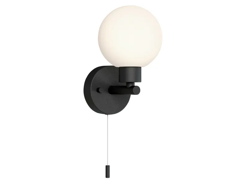 BRW Настінний світильник для ванної зі сталі та скла Simi біло-чорний 083949 фото №1