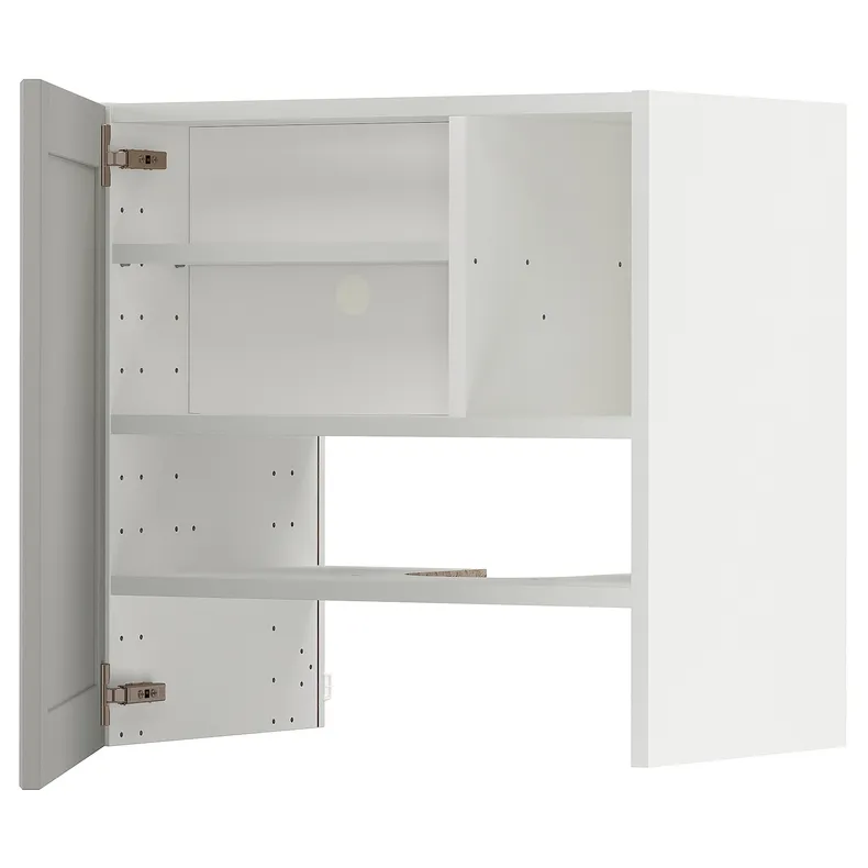IKEA METOD МЕТОД, настінн шаф д / витяжки з полиц / дверц, білий / світло-сірий Lerhyttan, 60x60 см 295.053.30 фото №1