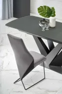 Обеденный стол раскладной HALMAR PATRIZIO 160-200x90 см, столешница - темный ясен, ножка - черный фото thumb №9