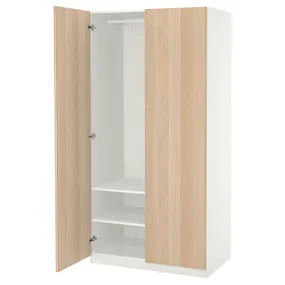 IKEA PAX ПАКС / FORSAND ФОРСАНД, гардероб, белый / дуб, окрашенный в белый цвет, 100x60x201 см 695.006.46 фото