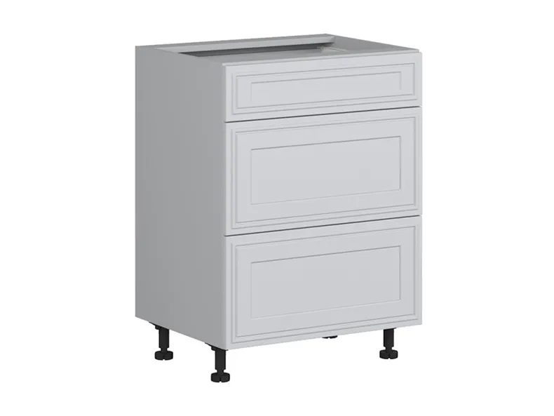 BRW Кухонный цокольный шкаф Verdi 60 см с ящиками светло-серый матовый, греноловый серый/светло-серый матовый FL_D3S_60/82_2SMB/SMB-SZG/JSZM фото №2
