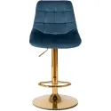Барний стілець оксамитовий MEBEL ELITE ARCOS Velvet, синій / золотий фото thumb №7