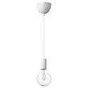 IKEA SUNNEBY СУННЕБЮ / LUNNOM ЛУННОМ, подвесной светильник с лампочкой, белое / прозрачное стекло 794.944.52 фото thumb №1