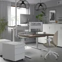 IKEA MITTZON МІТТЗОН, стіл регульований, електричний горіх / білий, 140x80 см 795.290.03 фото thumb №4