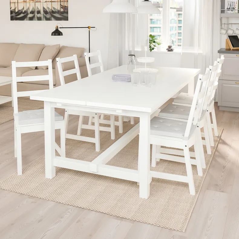 IKEA NORDVIKEN НОРДВИКЕН, раздвижной стол, белый, 210 / 289x105 см 403.687.13 фото №2