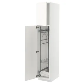 IKEA METOD МЕТОД, высокий шкаф с отд д / акс д / уборки, белый / Вальстена белый, 40x60x200 см 595.073.37 фото