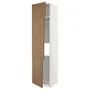 IKEA METOD МЕТОД, высокий шкаф д / холод / мороз / 3 дверцы, белый / Имитация коричневого ореха, 60x60x240 см 695.189.34 фото