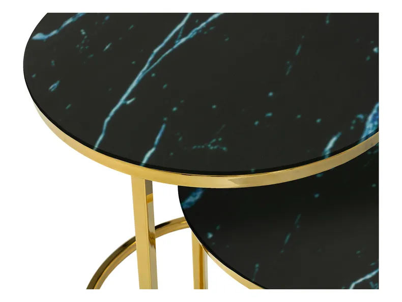 BRW Kamza, Комплект из двух столов, чёрный/золотой BLACK фото №3