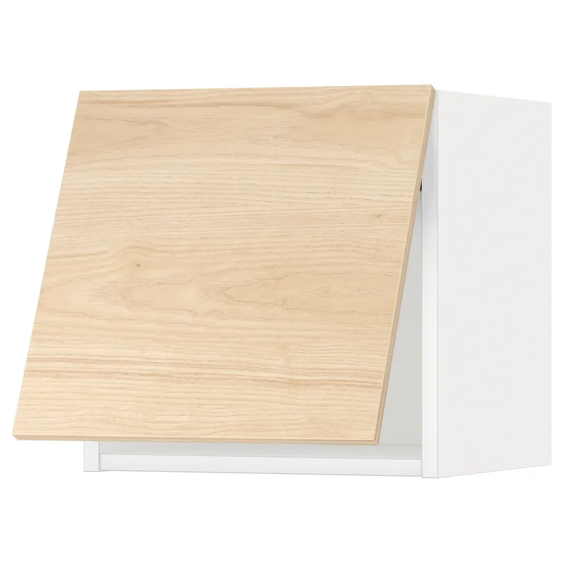 IKEA METOD МЕТОД, горизонтальный навесной шкаф, белый / аскерсундский узор светлый ясень, 40x40 см 593.918.03 фото №1