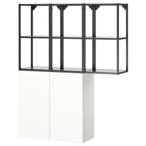 IKEA ENHET ЭНХЕТ, комбинация д / хранения, антрацит / белый, 120x32x150 см 995.480.10 фото