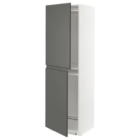 IKEA METOD МЕТОД, висока шафа для холодильнка / морозил, білий / Voxtorp темно-сірий, 60x60x200 см 593.105.00 фото