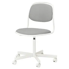 IKEA ÖRFJÄLL ОРФЬЄЛЛЬ, обертовий стілець, білий/ВІССЛЕ світло-сірий 494.160.12 фото