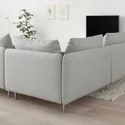 IKEA SÖDERHAMN СОДЕРХЭМН, 4-местный угловой диван, с открытым концом/Талмира белый/черный 294.306.22 фото thumb №2