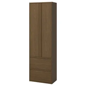 IKEA ÄNGSJÖN ЭНГШЁН, высокий шкаф с дверцами/ящиками, коричневая имитация дуб, 60x35x195 см 405.531.69 фото