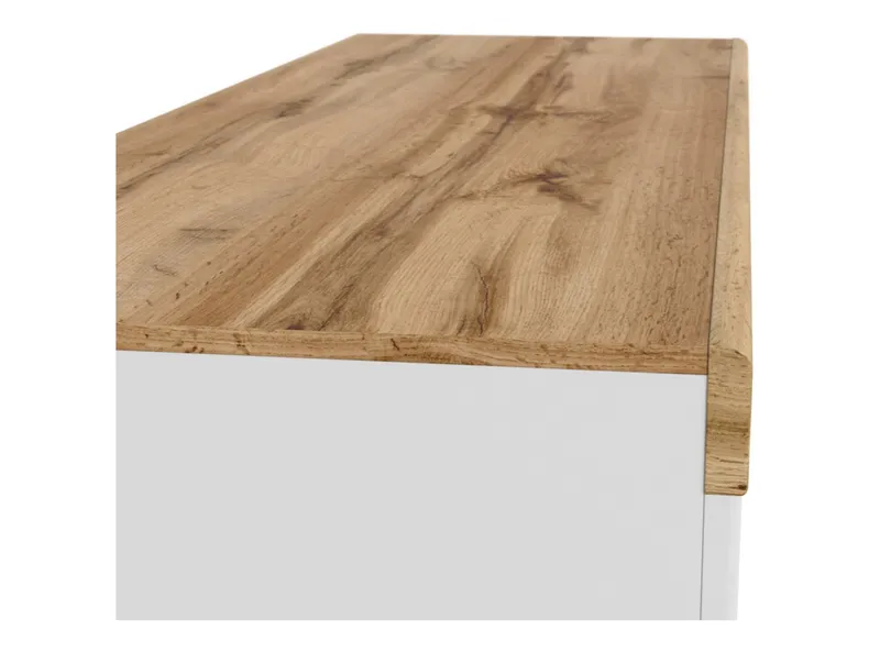Письмовий стіл BRW Holten, 130х56 см, білий/дуб вотан/глянець білий BIU1D1S-BI/DWO/BIP фото №4