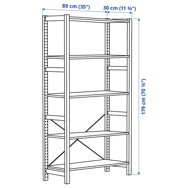 IKEA IVAR ИВАР, стеллаж, сосна, 89x30x179 см 894.045.78 фото №4