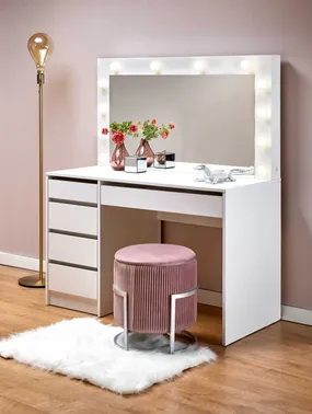Туалетний столик HALMAR HOLLYWOOD XL 120x55 см, білий фото
