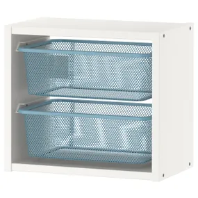 IKEA TROFAST ТРУФАСТ, настенный модуль для хранения, белый / серый / синий, 34x21x30 см 194.803.54 фото