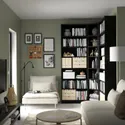 IKEA BILLY БІЛЛІ, комб кутов книжк шаф з дод модул, чорний під дуб, 136 / 136x28x237 см 394.835.49 фото thumb №3