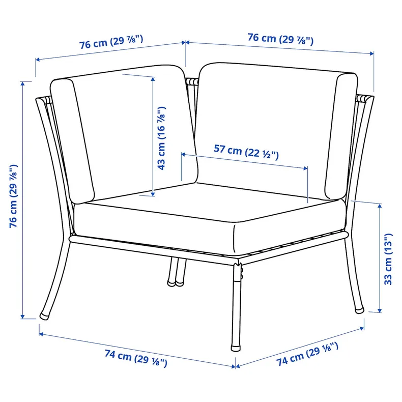 IKEA SEGERÖN, угловой с подушкой, Открытый белый/бежевый/Фрёзен/Дувхольмен бежевый 995.856.82 фото №3