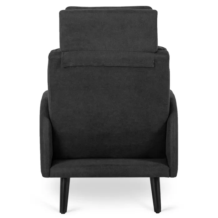 Кресло мягкое с подставкой для ног MEBEL ELITE HENRY, ткань: черный фото №9