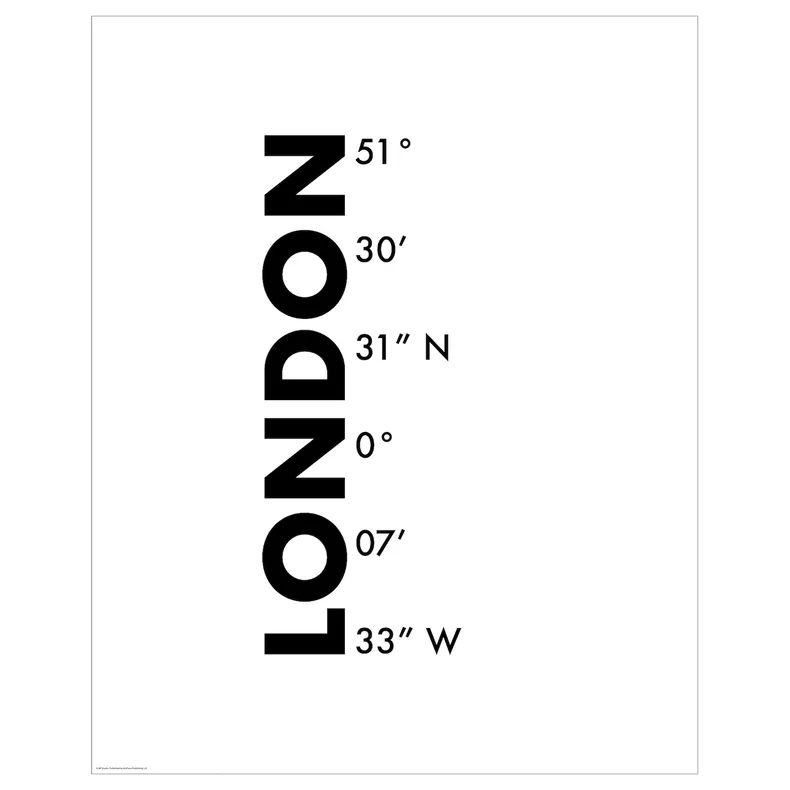 IKEA BILD БІЛЬД, постер, координати, Лондон, 40x50 см 705.816.27 фото №1