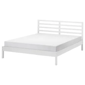 IKEA TARVA ТАРВА, каркас кровати, белое пятно / Лурёй, 140x200 см 595.539.37 фото