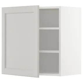 IKEA METOD МЕТОД, навесной шкаф с полками, белый / светло-серый, 60x60 см 194.572.40 фото