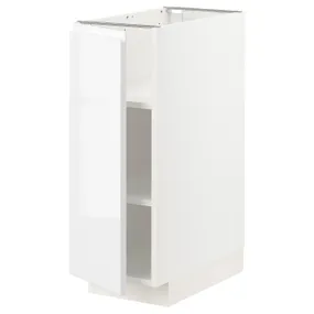 IKEA METOD МЕТОД, підлогова шафа з полицями, білий / ВОКСТОРП глянцевий / білий, 30x60 см 394.576.49 фото