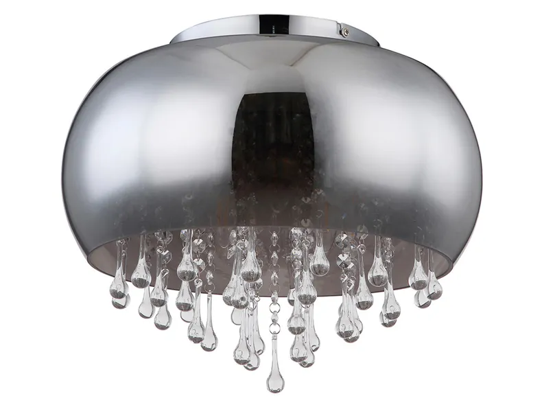 BRW Стельовий світильник Kalla 5-точковий скляний сріблястий 072550 фото №1