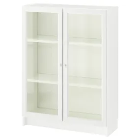 IKEA BILLY БІЛЛІ / OXBERG ОКСБЕРГ, книжкова шафа зі скляними дверцятам, білий, 80x30x106 см 094.840.22 фото