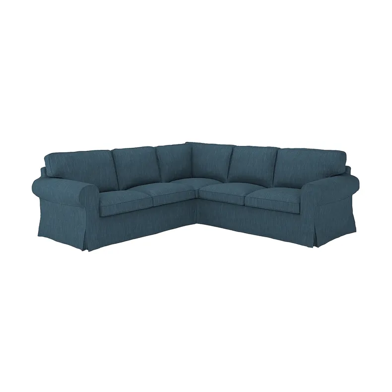 IKEA EKTORP ЕКТОРП, кутовий диван, 4-місний, Hillared темно-синій 194.362.38 фото №1