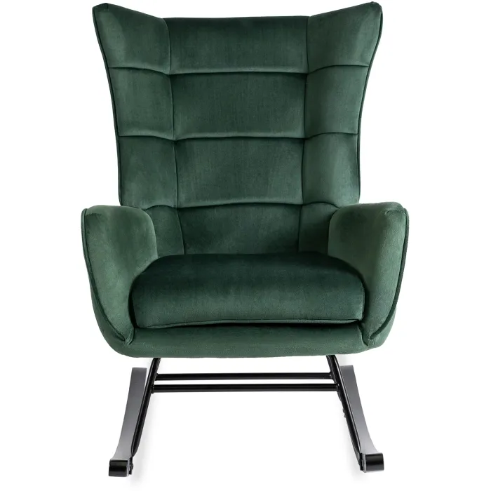 Кресло-качалка бархатное MEBEL ELITE JACKSON Velvet, Зеленый фото №9