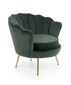 Мягкое кресло HALMAR AMORINITO темно-зеленый/золотой фото