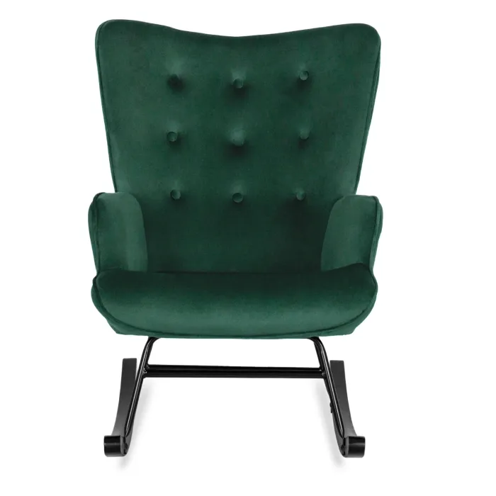 Кресло-качалка бархатное MEBEL ELITE ELIS Velvet, Зеленый фото №8