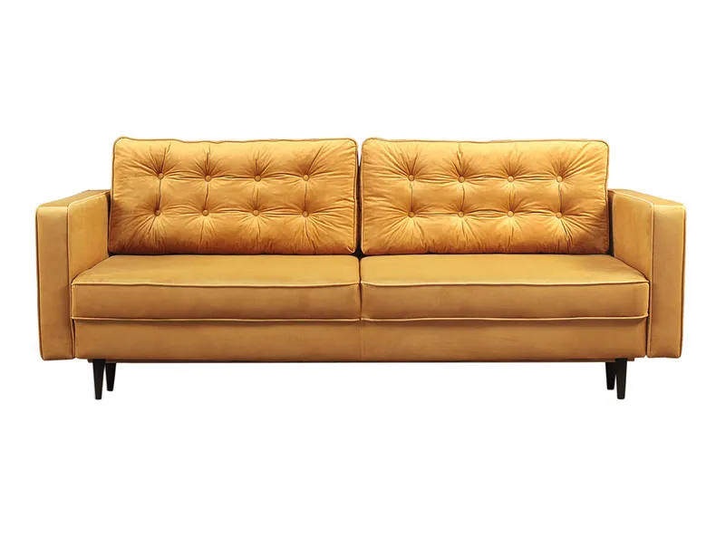 BRW Тримісний розкладний диван Tivoli з ящиком для зберігання велюровий жовтий, Riviera 41 Жовтий SO3-TIVOLI-3DL-G1_B8487B фото №1