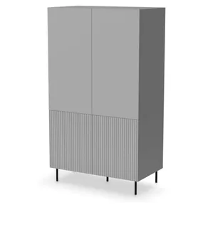 Шкаф для одежды HALMAR ASENSIO S-1, светло-серый, ножки: черный фото