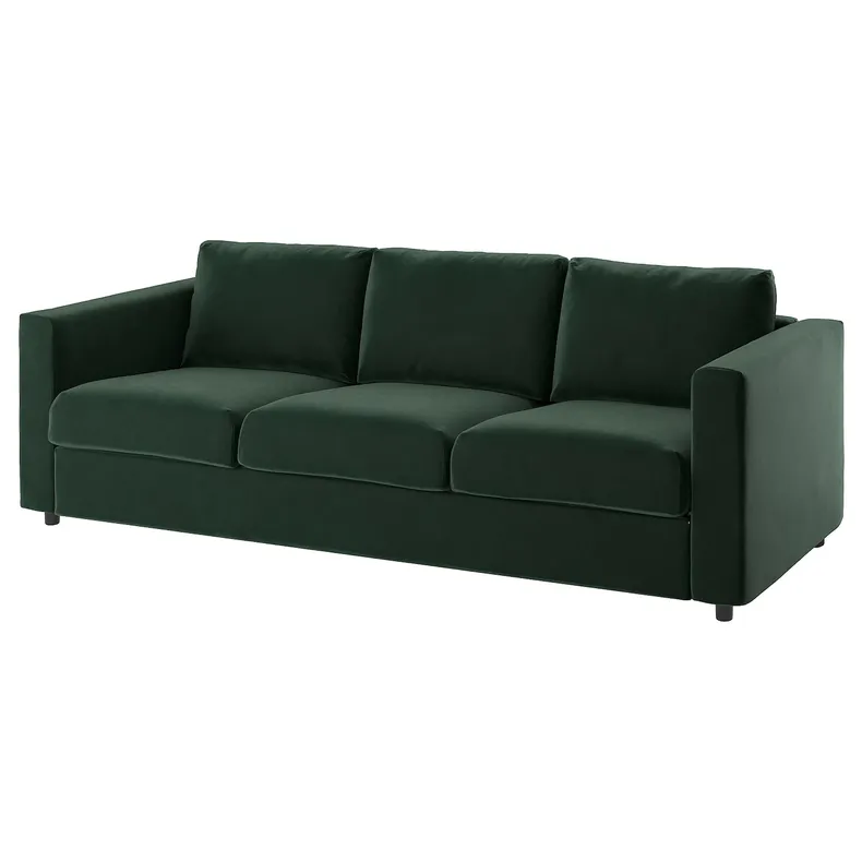 IKEA VIMLE ВИМЛЕ, чехол на 3-местный диван, Джупарп темно-зеленый 794.335.76 фото №2