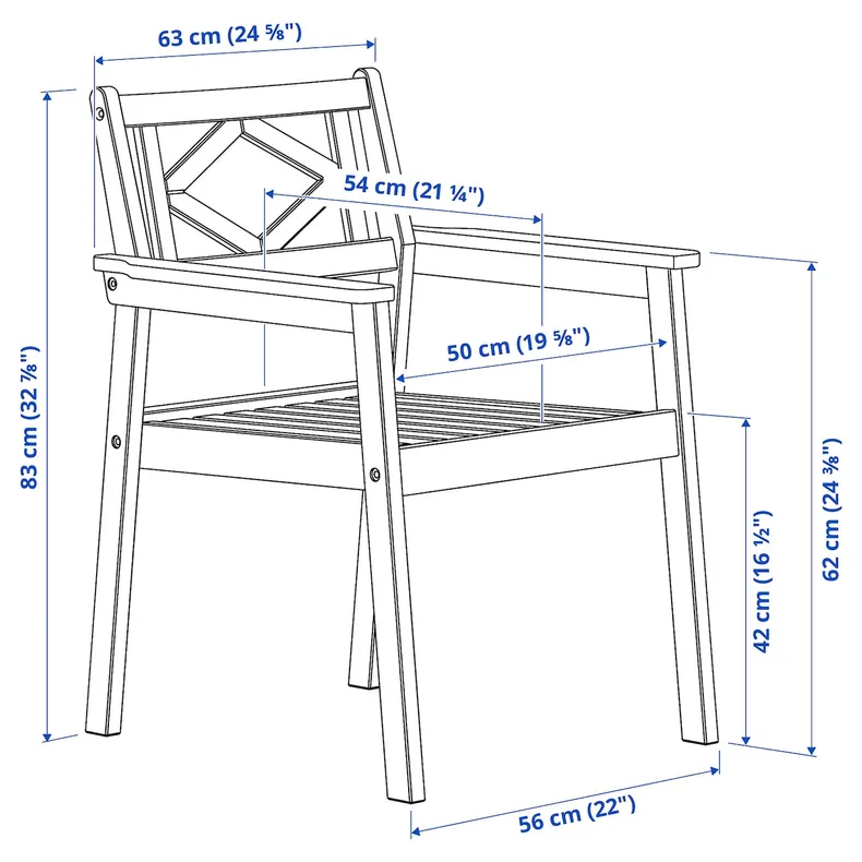 IKEA BONDHOLMEN БОНДХОЛЬМЕН стол и 4 кресла для сада, белый, бежевый фото №4