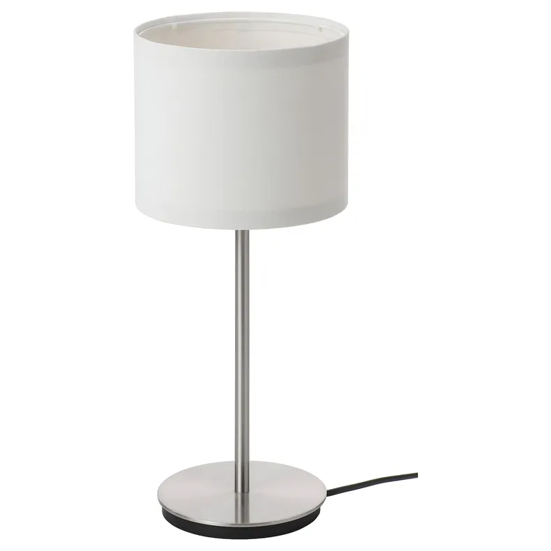 IKEA RINGSTA РІНГСТА / SKAFTET СКАФТЕТ, настільна лампа, білий / нікельований, 41 см 893.859.52 фото №1