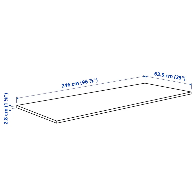 IKEA EKBACKEN ЕКБАККЕН, стільниця, білий інтенсивний ефект мармуру / ламінат, 246x2.8 см 705.703.51 фото №6