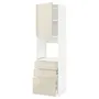 IKEA METOD МЕТОД / MAXIMERA МАКСИМЕРА, высокий шкаф д / духовки / дверь / 3ящика, белый / светло-бежевый глянцевый Voxtorp, 60x60x220 см 794.672.60 фото
