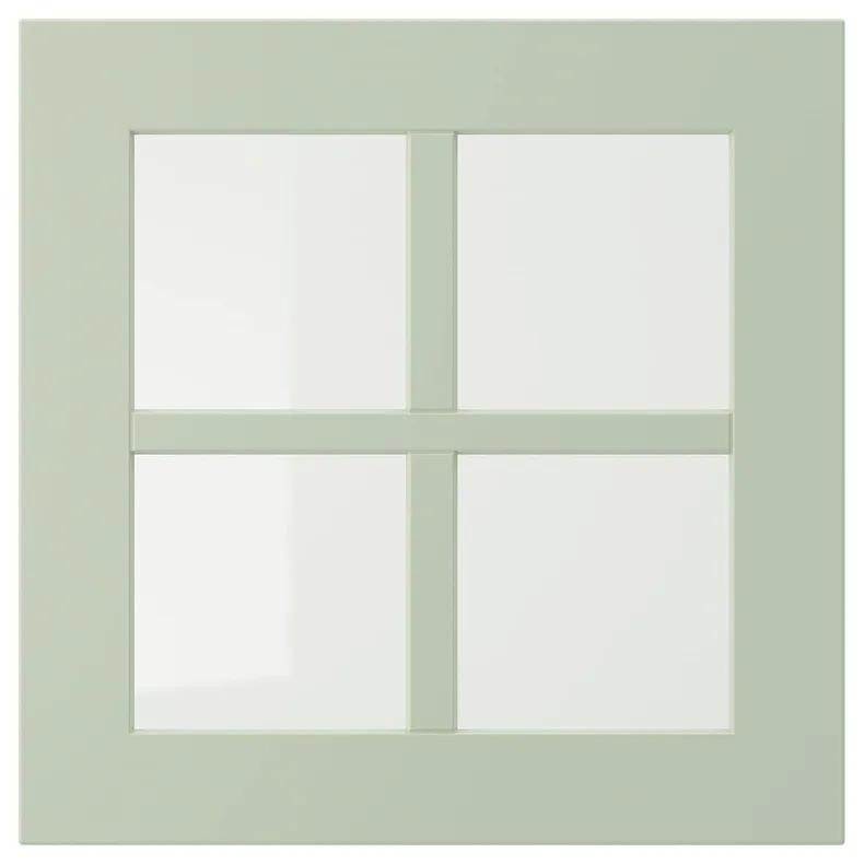 IKEA STENSUND СТЕНСУНД, стеклянная дверь, светло-зелёный, 40x40 см 505.240.20 фото №1