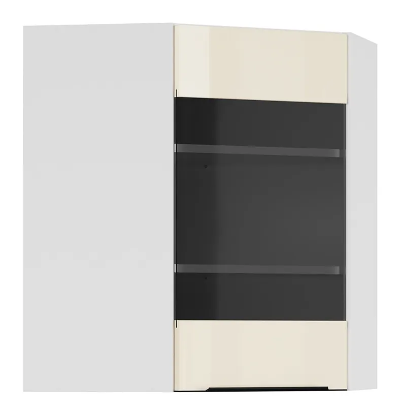 BRW Угловой кухонный шкаф Sole L6 60 см с витриной правый магнолия жемчуг, альпийский белый/жемчуг магнолии FM_GNWU_60/72_PV-BAL/MAPE фото №2