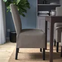 IKEA BERGMUND БЕРГМУНД, стул с чехлом средней длины, черный / нольгага серый / бежевый 993.860.98 фото thumb №5