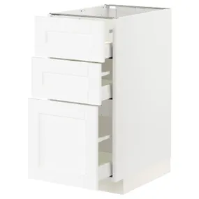 IKEA METOD МЕТОД / MAXIMERA МАКСИМЕРА, напольный шкаф с 3 ящиками, белый Энкёпинг / белая имитация дерева, 40x60 см 694.734.26 фото